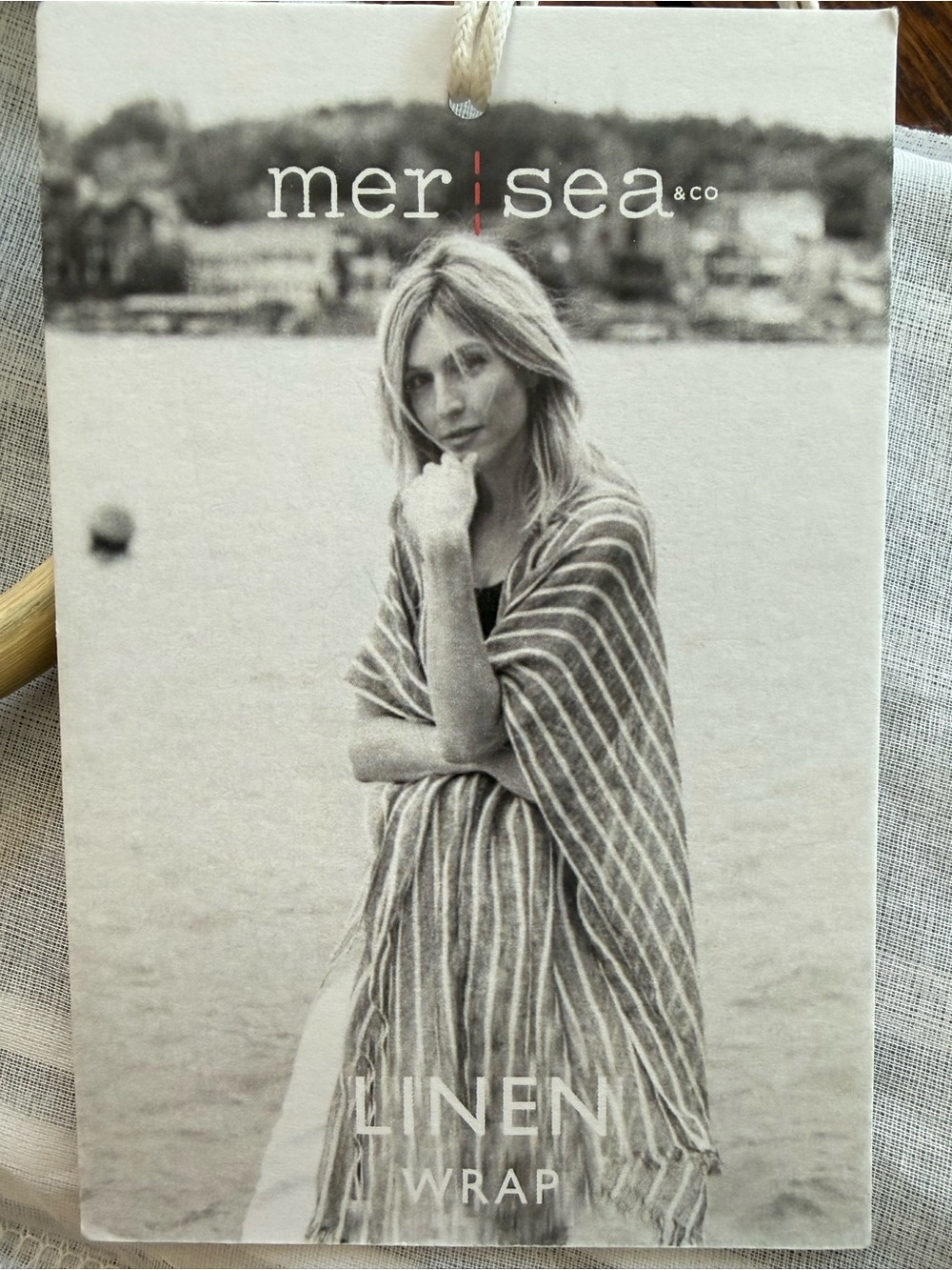Striped Linen wrap grey and white